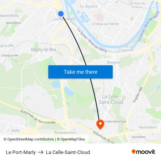 Le Port-Marly to La Celle-Saint-Cloud map