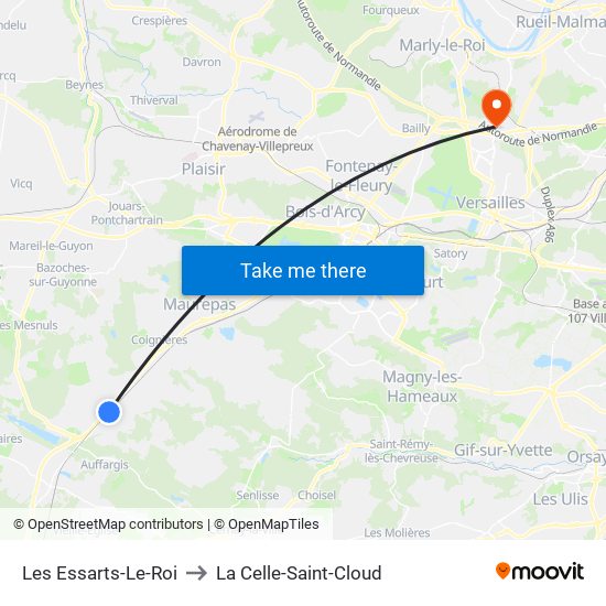 Les Essarts-Le-Roi to La Celle-Saint-Cloud map