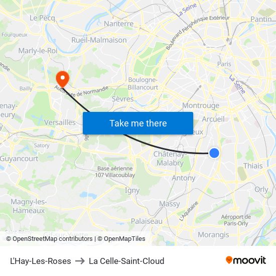 L'Hay-Les-Roses to La Celle-Saint-Cloud map