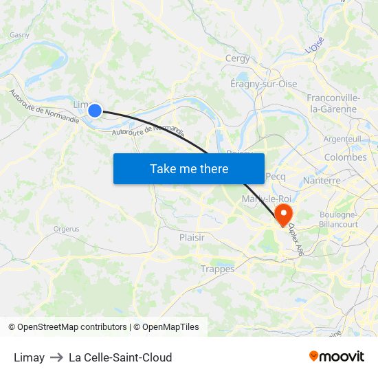Limay to La Celle-Saint-Cloud map