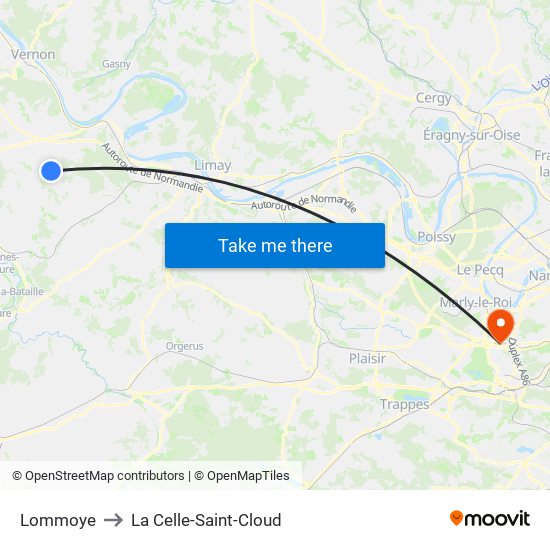 Lommoye to La Celle-Saint-Cloud map