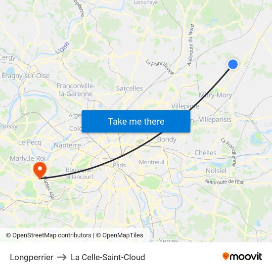 Longperrier to La Celle-Saint-Cloud map