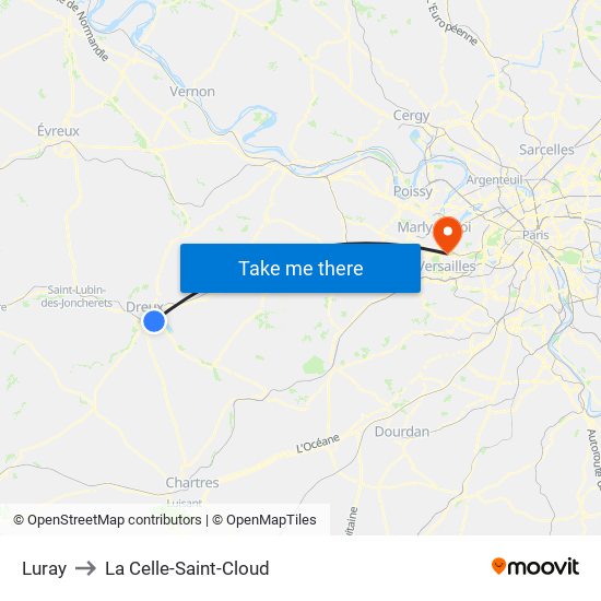 Luray to La Celle-Saint-Cloud map