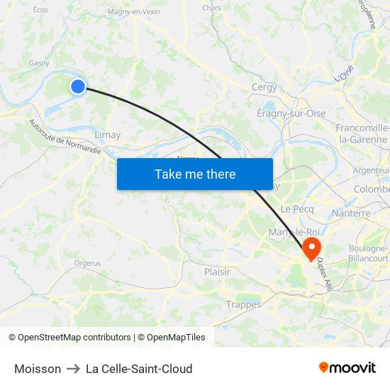 Moisson to La Celle-Saint-Cloud map