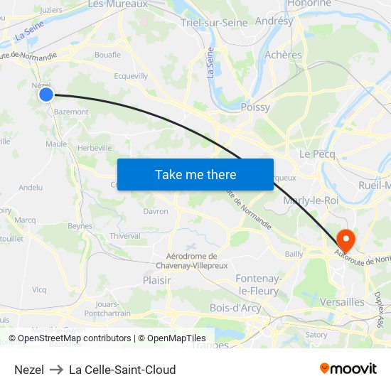 Nezel to La Celle-Saint-Cloud map