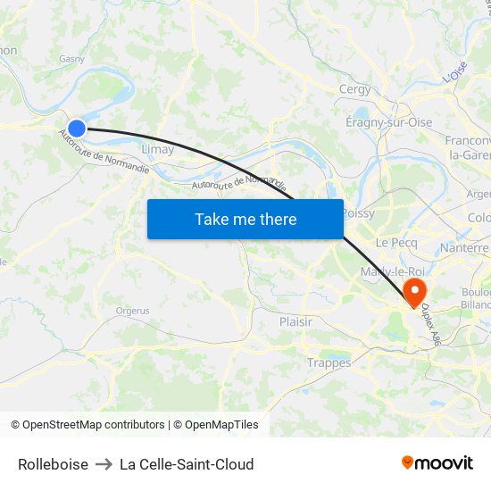 Rolleboise to La Celle-Saint-Cloud map