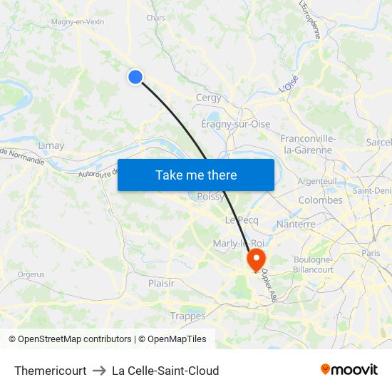 Themericourt to La Celle-Saint-Cloud map