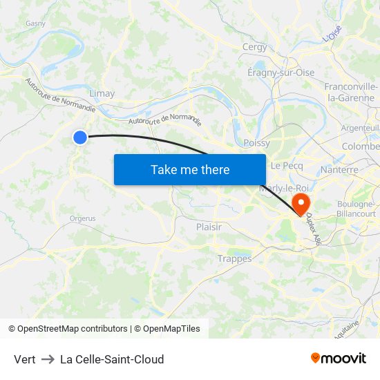 Vert to La Celle-Saint-Cloud map