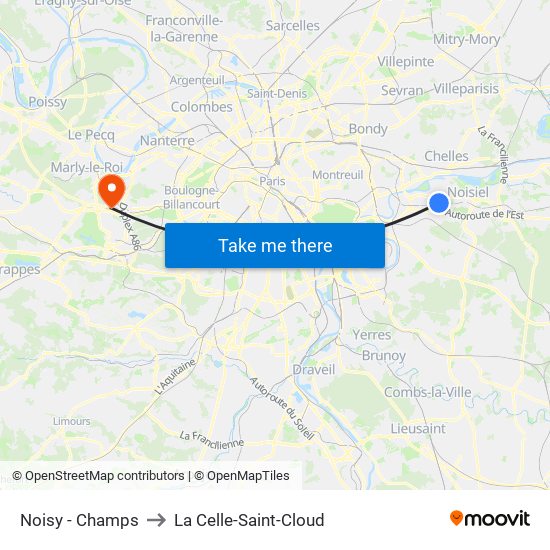 Noisy - Champs to La Celle-Saint-Cloud map