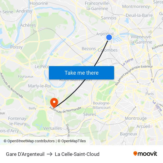 Gare D'Argenteuil to La Celle-Saint-Cloud map
