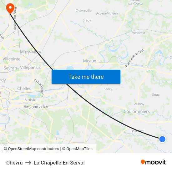 Chevru to La Chapelle-En-Serval map