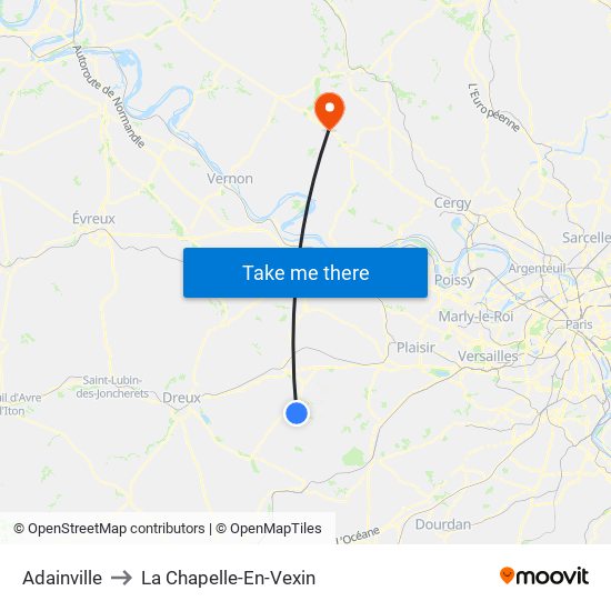 Adainville to La Chapelle-En-Vexin map