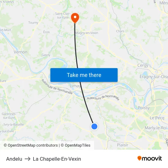 Andelu to La Chapelle-En-Vexin map