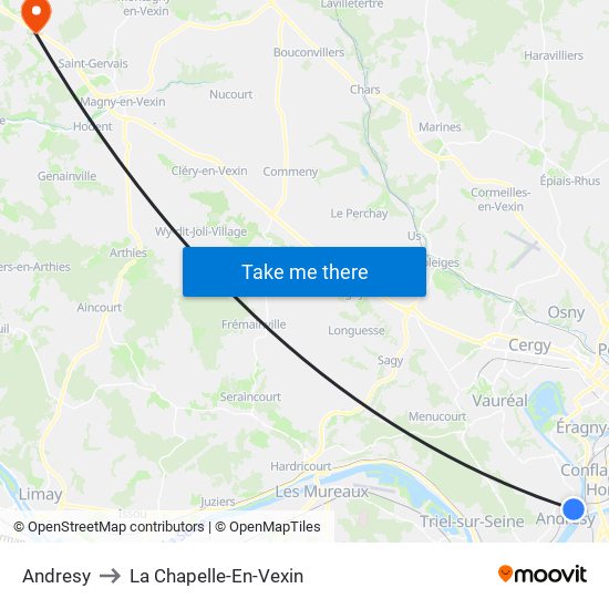 Andresy to La Chapelle-En-Vexin map