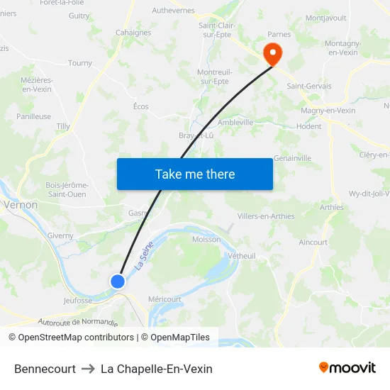 Bennecourt to La Chapelle-En-Vexin map