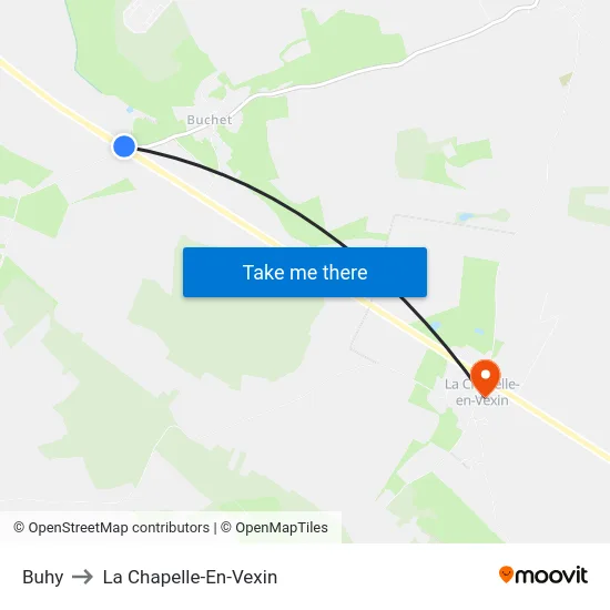 Buhy to La Chapelle-En-Vexin map