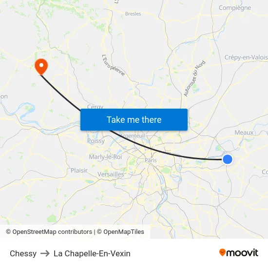 Chessy to La Chapelle-En-Vexin map