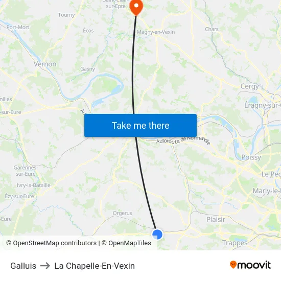 Galluis to La Chapelle-En-Vexin map