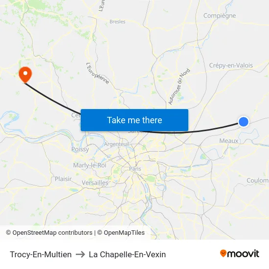 Trocy-En-Multien to La Chapelle-En-Vexin map