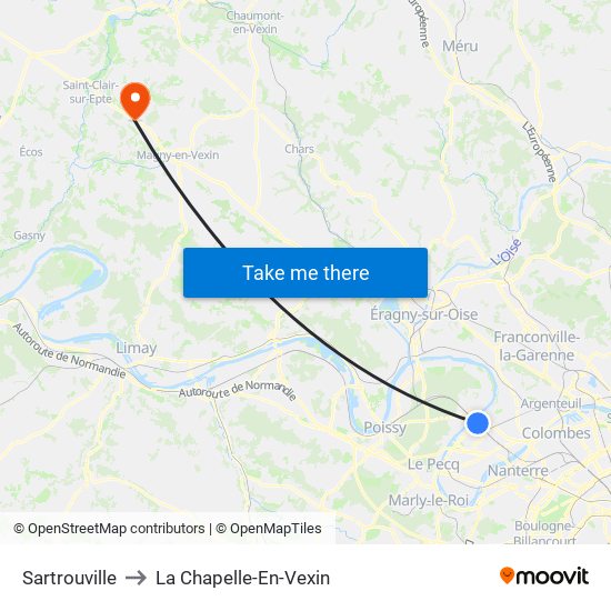 Sartrouville to La Chapelle-En-Vexin map