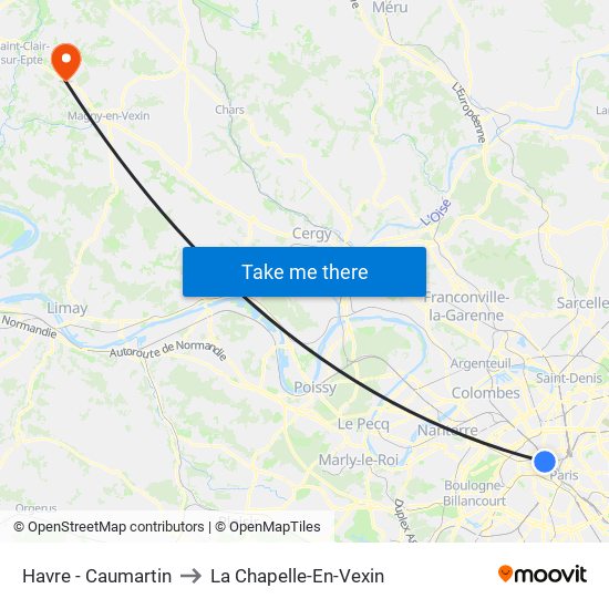 Havre - Caumartin to La Chapelle-En-Vexin map