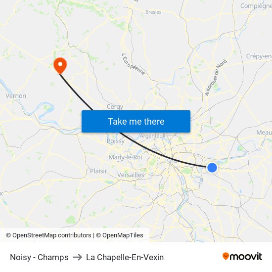 Noisy - Champs to La Chapelle-En-Vexin map
