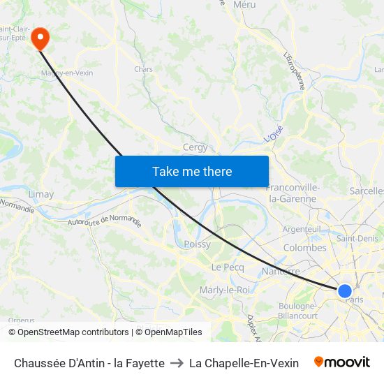 Chaussée D'Antin - la Fayette to La Chapelle-En-Vexin map