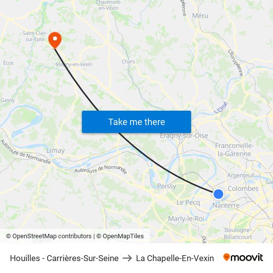 Houilles - Carrières-Sur-Seine to La Chapelle-En-Vexin map