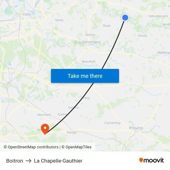 Boitron to La Chapelle-Gauthier map