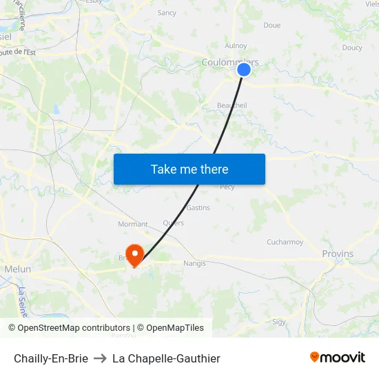 Chailly-En-Brie to La Chapelle-Gauthier map