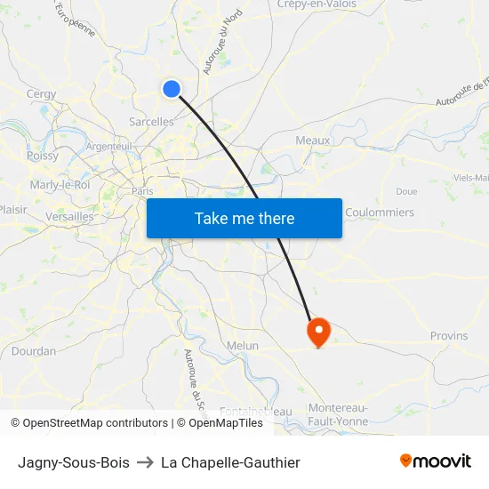Jagny-Sous-Bois to La Chapelle-Gauthier map