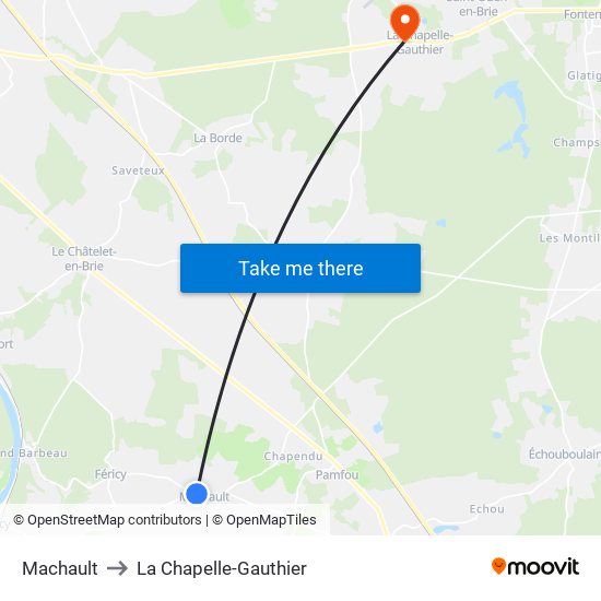 Machault to La Chapelle-Gauthier map