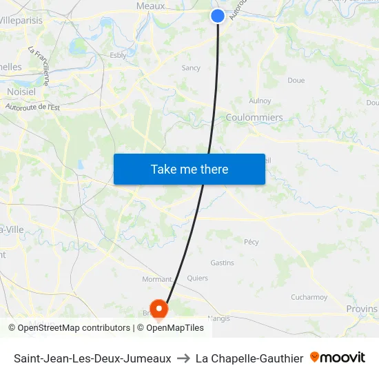 Saint-Jean-Les-Deux-Jumeaux to La Chapelle-Gauthier map