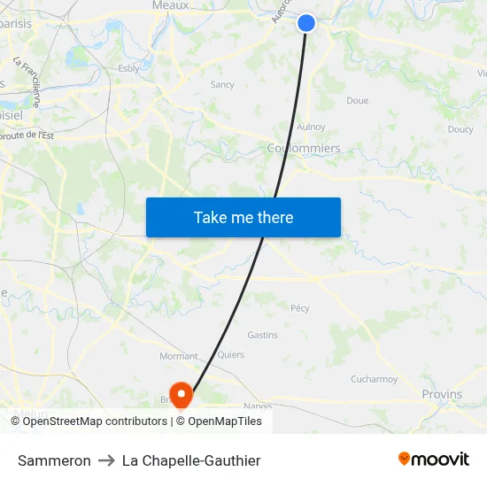 Sammeron to La Chapelle-Gauthier map