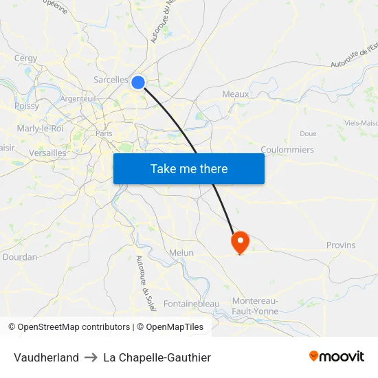 Vaudherland to La Chapelle-Gauthier map