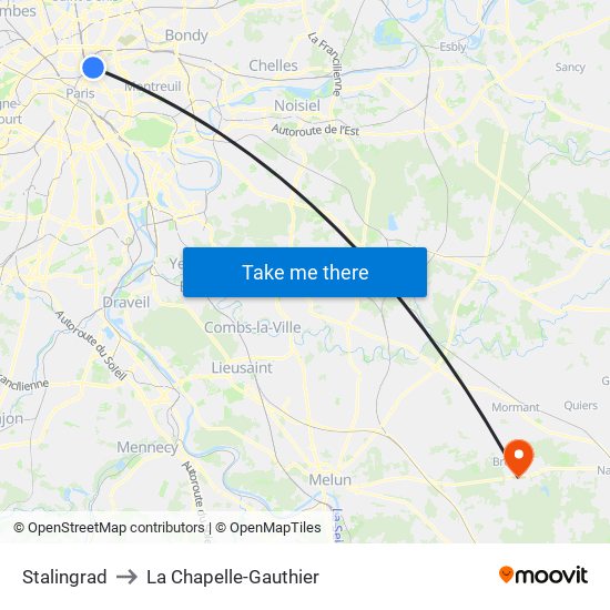 Stalingrad to La Chapelle-Gauthier map