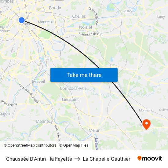 Chaussée D'Antin - la Fayette to La Chapelle-Gauthier map