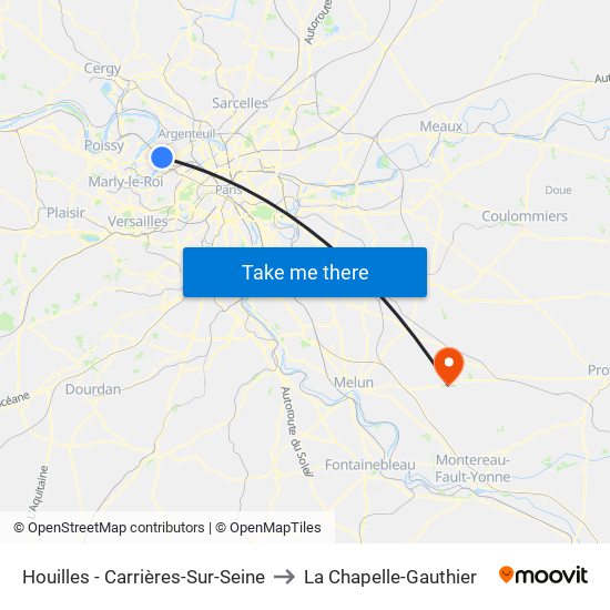 Houilles - Carrières-Sur-Seine to La Chapelle-Gauthier map