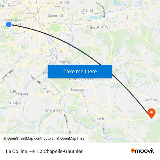La Colline to La Chapelle-Gauthier map
