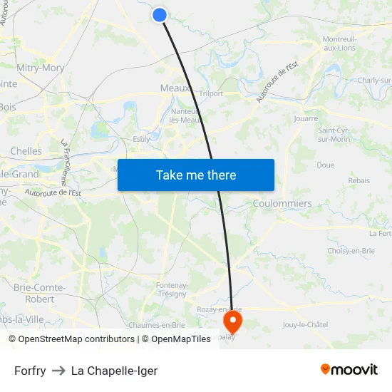 Forfry to La Chapelle-Iger map