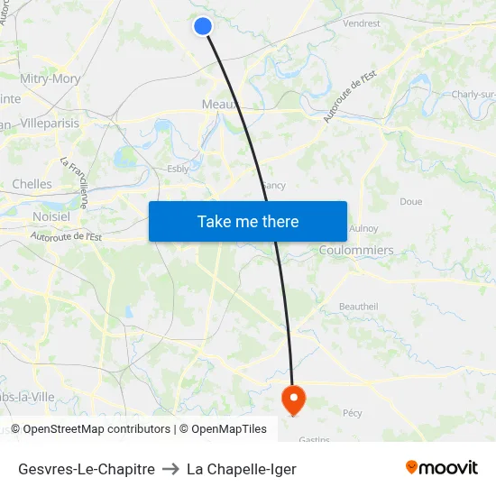 Gesvres-Le-Chapitre to La Chapelle-Iger map