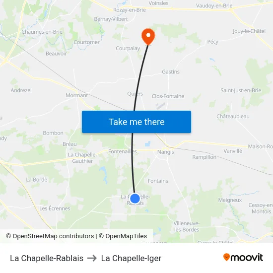 La Chapelle-Rablais to La Chapelle-Iger map