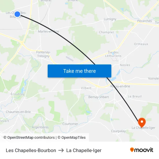 Les Chapelles-Bourbon to La Chapelle-Iger map