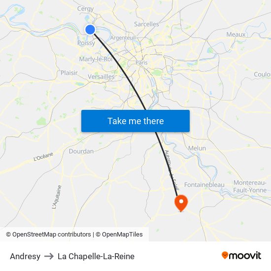 Andresy to La Chapelle-La-Reine map