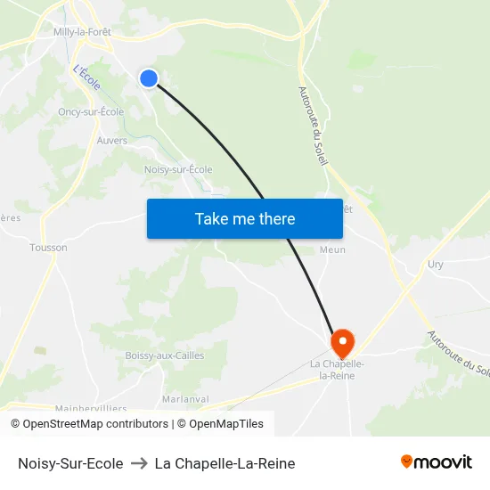 Noisy-Sur-Ecole to La Chapelle-La-Reine map