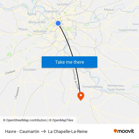 Havre - Caumartin to La Chapelle-La-Reine map