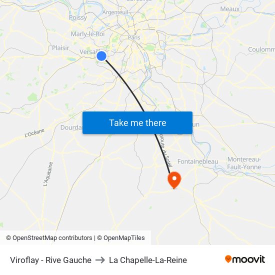 Viroflay - Rive Gauche to La Chapelle-La-Reine map