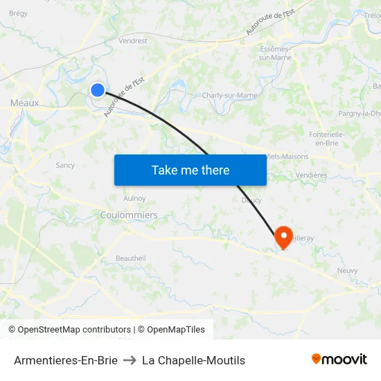 Armentieres-En-Brie to La Chapelle-Moutils map