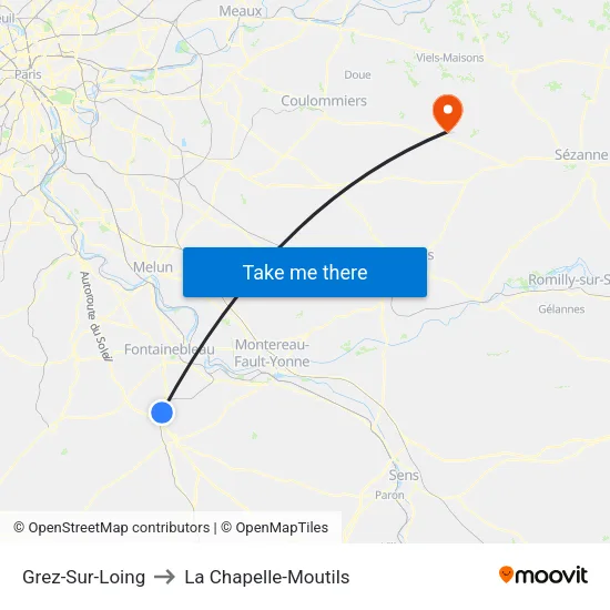 Grez-Sur-Loing to La Chapelle-Moutils map