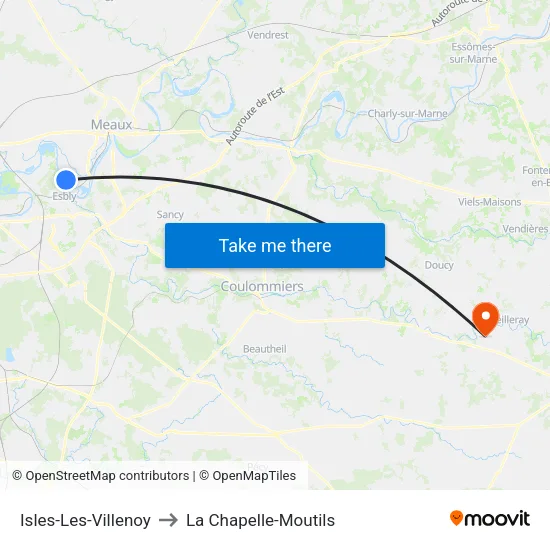 Isles-Les-Villenoy to La Chapelle-Moutils map
